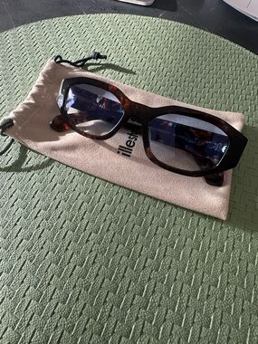 Illesteva Tortoiseshell Sunglasses with Blue Lenses